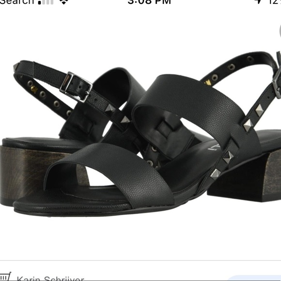 Vaneli Chimba Black Leather Sandals - Picture 1 of 10